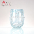 Vaso de vidrio de agua huevo colorido taza de blancos cortos